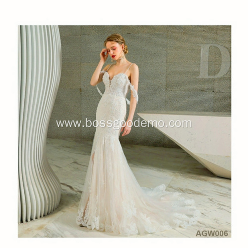 wholesale satin applique simple beach backless online mermaid tulle maids cheap wholesale wedding dress maid